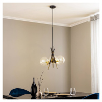 Lucande Lucande Sotiana závěsná lampa, 3 světla, kulatá, mosaz