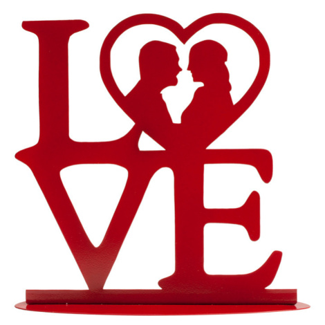 Dekora Svatební ozdoba na dort - Love červená 19 x 19 cm