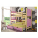 ArtAdrk Dětská patrová postel LETICIA Barva: bílá / růžová