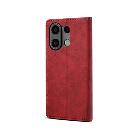 Lenuo Leather flipové pouzdro pro Xiaomi Redmi Note 13, červená