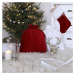 Cotton &amp; Sweets Vánoční punčocha červená s bílou kožešinou 42x26cm