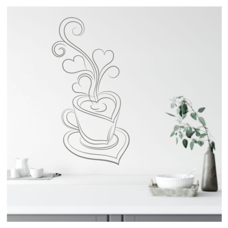 Samolepky na zeď - Srdíčková káva INSPIO
