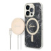 Kryt Guess Case + Charger Set iPhone 14 Pro Max 6,7" black hard case Marble MagSafe (GUBPP14XHME