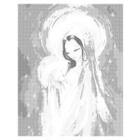 Tečkování - MALÝ JEŽÍŠ KRISTUS A MARIE Rozměr: 40x50 cm, Rámování: bez rámu a bez vypnutí plátna