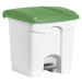 helit Nášlapná nádoba na odpad, objem 30 l, š x v x h 410 x 440 x 400 mm, bílá, zelené víko