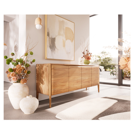 DELIFE Komoda Simcha 175 cm akácie přírodní 4 dvířka