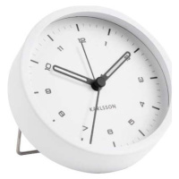 Bílý budík Karlsson Tinge, ø 9 cm
