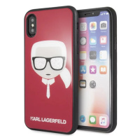 Kryt Karl Lagerfeld iPhone X/Xs red Iconic Glitter Karl`s Head (KLHCPXDLHRE)