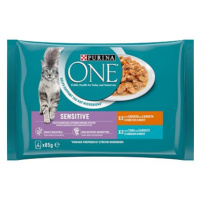 Purina ONE Sensitive Multipack kuře ve šťávě 4 × 85 g