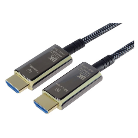 PremiumCord Ultra High Speed HDMI 2.1 optický fiber kabel 8K/60Hz, zlacené 5m