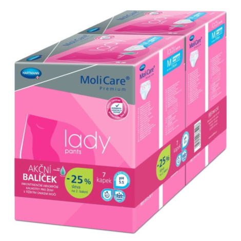 KALHOTKY NAVLÉKACÍ MOLICARE LADY PANTS 7 KAPEK M BOKY 80-120CM, 1442ML, 2x8KS