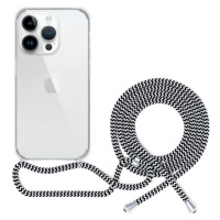 EPICO transparentní kryt se šňůrkou pro iPhone 13 Pro Max černo-bílá Černá/bílá