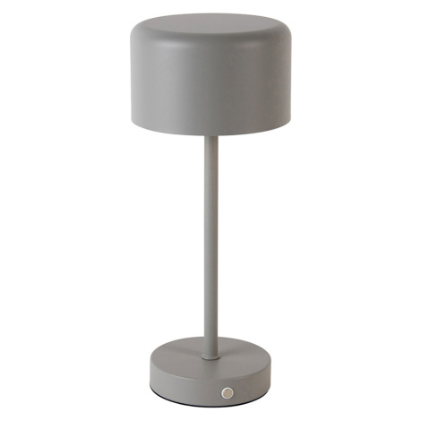 Moderní stolní lampa šedá dobíjecí - Poppie TRIO