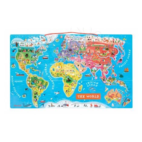 Janod mapa Magnetic World Puzzle English Version 05504