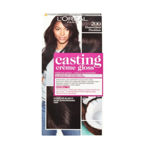 L'Oréal Paris Casting Creme Gloss semipermanentní barva na vlasy 200 ebenová černá, 48+72+60ml