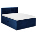 Modrá boxspring postel s úložným prostorem 200x200 cm Mimicry – Mazzini Beds
