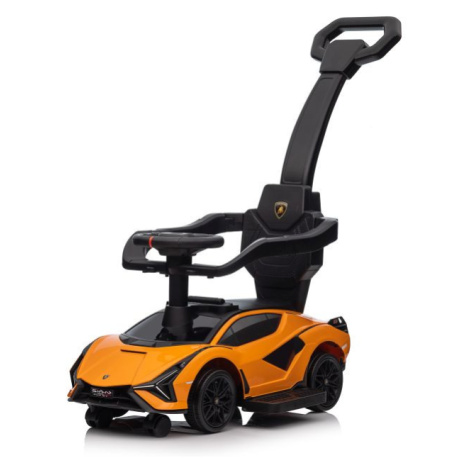 mamido  Dětské odrážedlo auto s vodící tyčí Lamborghini Sian oranžové