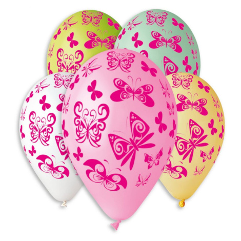 Smart Balloons Balonky nafukovací motýl průměr 30cm 5ks Teddies