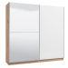 Dvoudveřová posuvná skříň se zrcadlem auri 220 - dub artisan/bílá