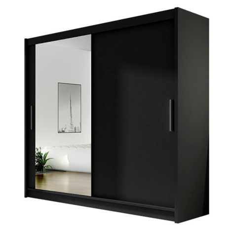 Velká šatní skříň BEGA VI černá šířka 180 cm ankon
