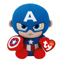 Plyšák - postavička Ty Beanie Babies Marvel Captain America 15cm