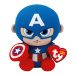 Plyšák - postavička Ty Beanie Babies Marvel Captain America 15cm