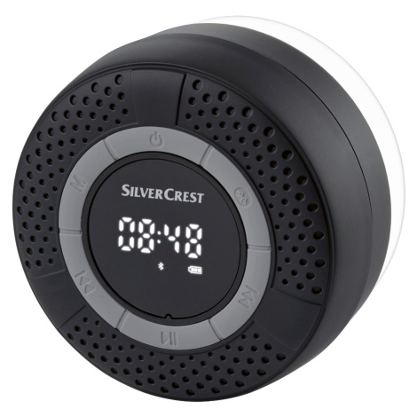 Silvercrest® Bluetooth reproduktor a FM rádio do sprchy (černá)