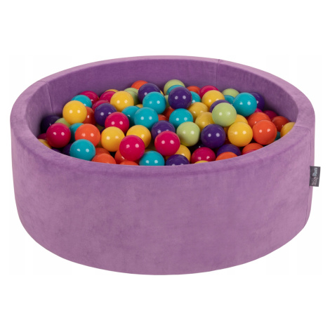 KiddyMoon Suchý bazén Velvet fialová levandule 90x30 s míčky 7cm/300míč