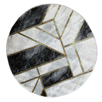 Koberec Frisee Diamond 1,2/1,2 A0033 černá/zlatá