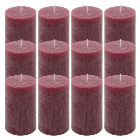Bordó parafínová svíčka rustikální 11,5 cm, 40 h, sada 12 ks
