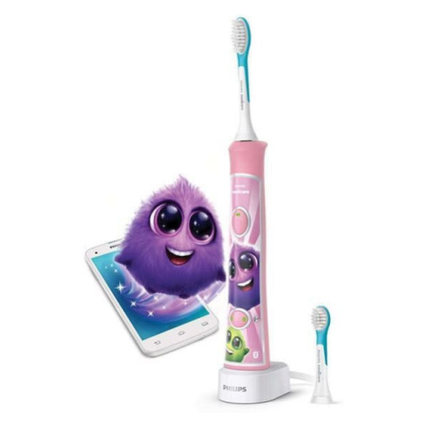 Zubní kartáček pro děti elektrická Sonicare růžová s bluetooth Philips