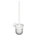 Sapho X-ROUND WHITE WC štětka závěsná, mléčné sklo, bílá mat