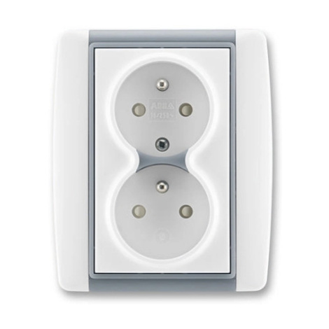 ABB Element dvojzásuvka bílá/ledová šedá 5512E-C02359 04