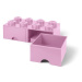 LEGO Úložný box 8 s šuplíky - světle růžová