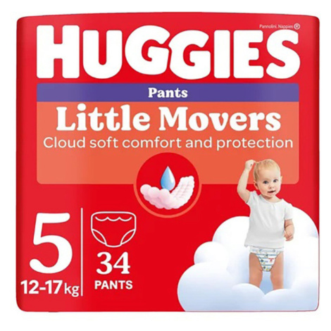 HUGGIES Dětské plenky Little Movers Pants 5 velikost 12-17 kg 34 kusů