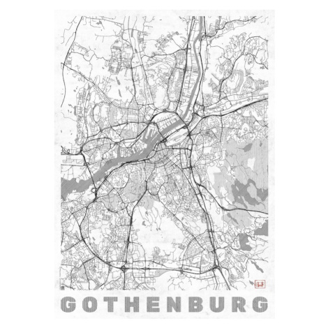 Mapa Gothenburg, Hubert Roguski, 30 × 40 cm