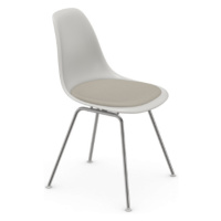 Výprodej Vitra designové židle DSX (bílá skořepina, čalouněný sedák látka kat. Hopsak Warm Grey/