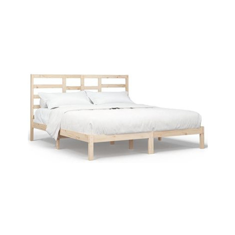 Rám postele masivní dřevo 200 × 200 cm, 3105815 SHUMEE
