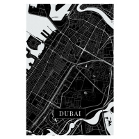 Mapa Dubai black, (26.7 x 40 cm)