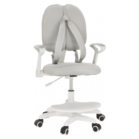 Tempo Kondela Rostoucí židle s podnoží a šlemi ANAIS - šedá/bílá + kupón KONDELA10 na okamžitou 