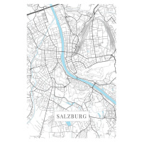 Mapa Salzburg white, (26.7 x 40 cm)