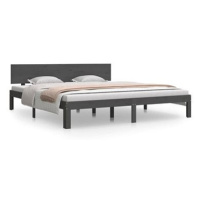Rám postele šedý masivní dřevo 180 × 200 cm Super King, 810512