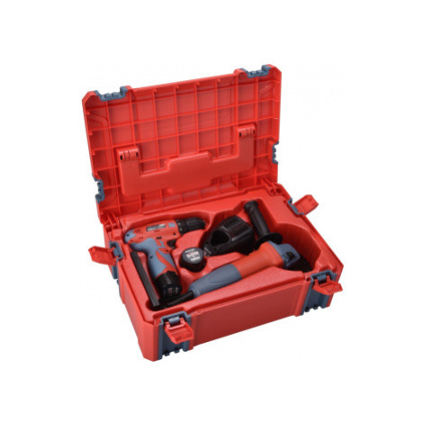 Extol Premium vrtací šroubovák aku, 12V Li-ion (2x) a bruska úhlová 125mm v plastovém boxu 88983