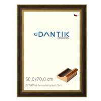 DANTIK rámeček 50 × 70, ZVRATNÝ černozlatý plast plexi čiré