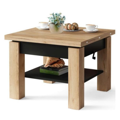 Rozkládací konferenční/jídelní stůl se zvedací deskou CALEB dub craft/černá 5903631912047