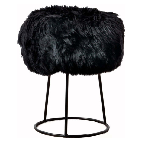 Stolička s černým sedákem z ovčí kožešiny Native Natural, ⌀ 36 cm