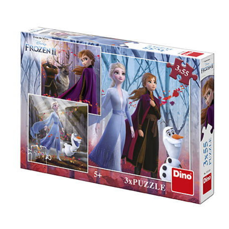 FROZEN II 3x55 Puzzle NOVÉ Dino