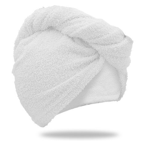Rychleschnoucí froté turban na vlasy bílý