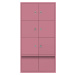BISLEY LateralFile™ Lodge, se 6 uzamykatelnými boxy a 2 zásuvkami, výška vždy 375 mm, růžová