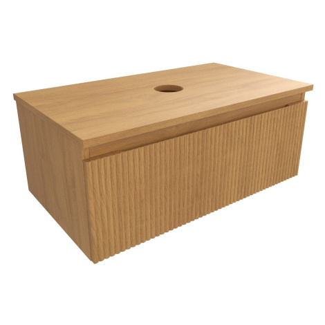 Koupelnová skříňka s krycí deskou SAT Evolution 78x30x44,5 cm dub medový mat SATEVO80DMD